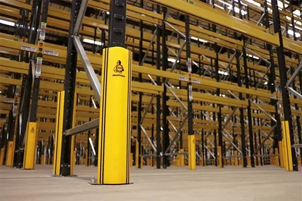 a-safe rack guard pallet rack leg protectors installation example