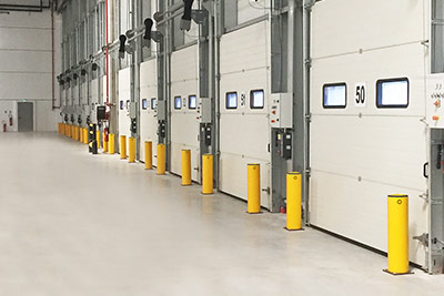 bollards protect loading dock doors