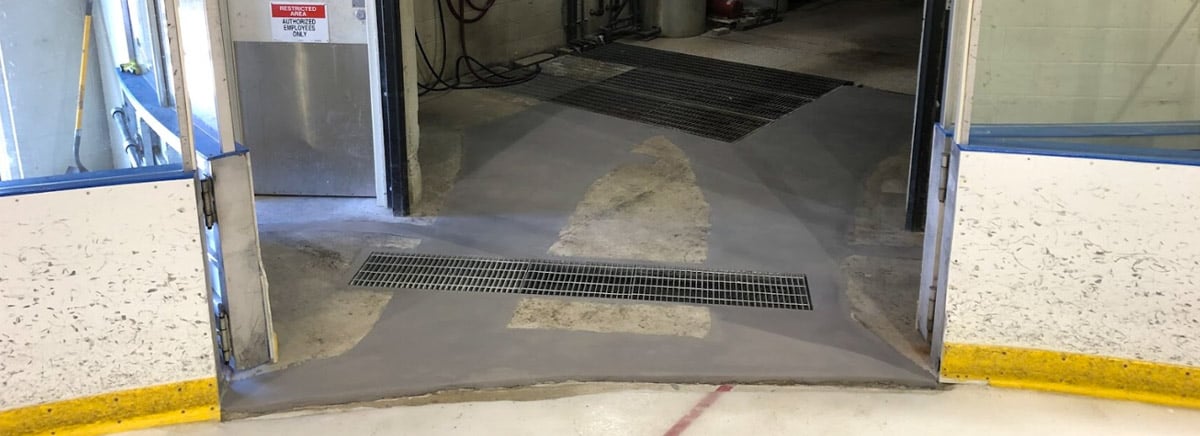 ice rink maintenance room floor concrete repair