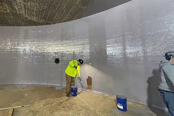underground water storage tank coating application
