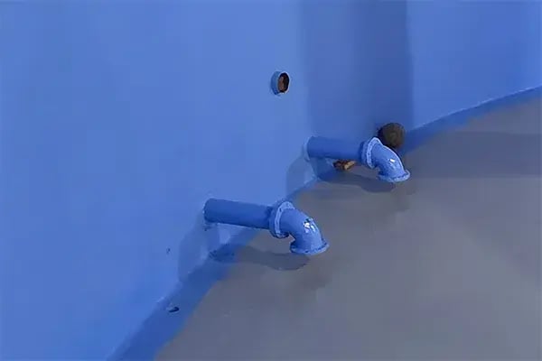 underground water storage tank pipe restoration coated with Belzona 5812dw