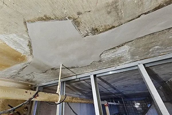 overhead concrete repair done with specialized Belzona 4141 epoxy mortar
