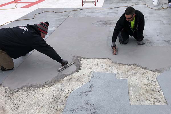 concrete resurfacing repair of helipad