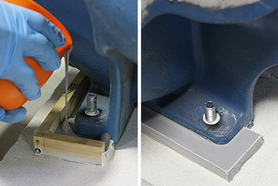 pump base plate chocking