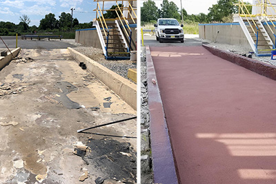 loading area acid resistant concrete coating before and afterexample