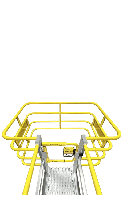 c-series cantilever rolling ladder optional safety cage