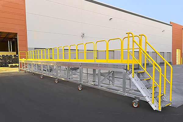 rollastep flat bed trailer rolling access platform