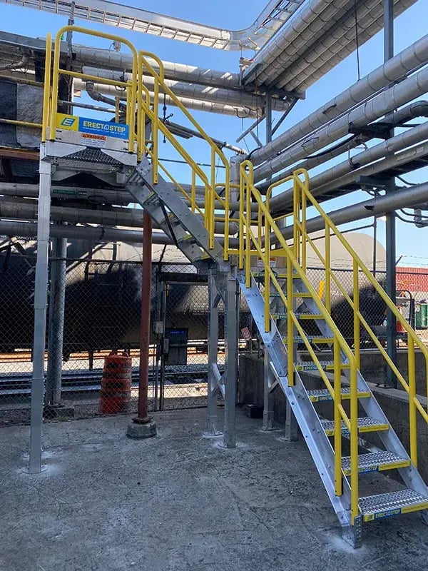 multi-level maintenance access platform in railyard near philadelphia