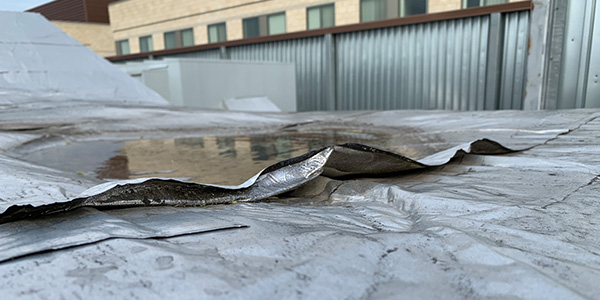 damaged hvac insulation wrap seam