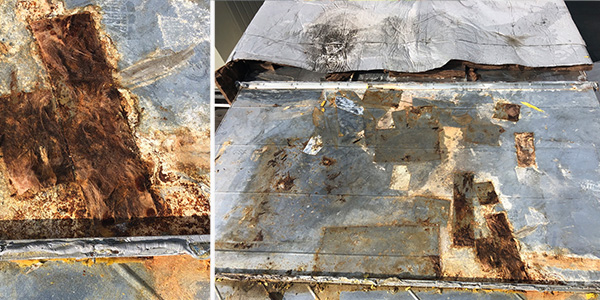 corrosion and mold on duct under insulation wrap