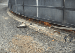 Corroded tank bases
