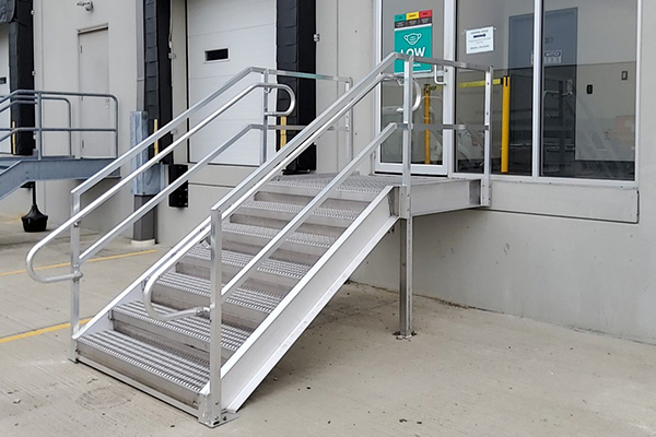 osha compliant loading dock stairs to office area