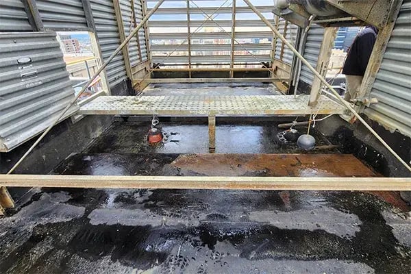 cooling tower basin damage inspection