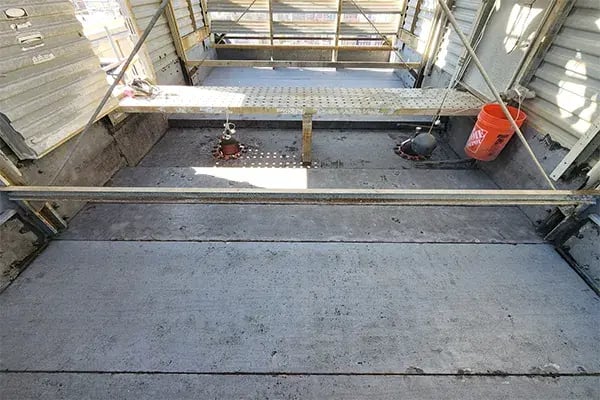 cooling tower basin surface preparation for coating application