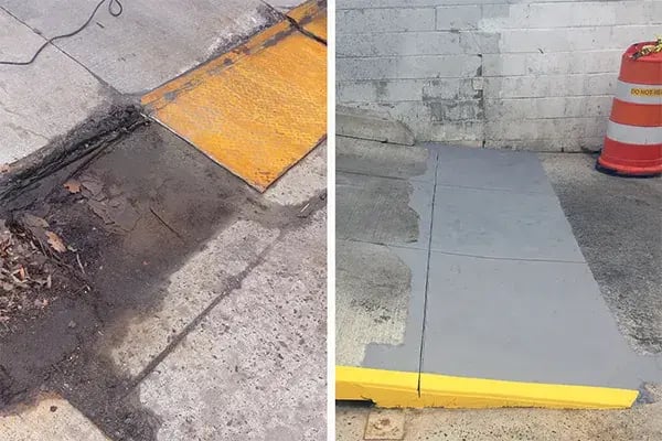 concrete ramp repair before and after
