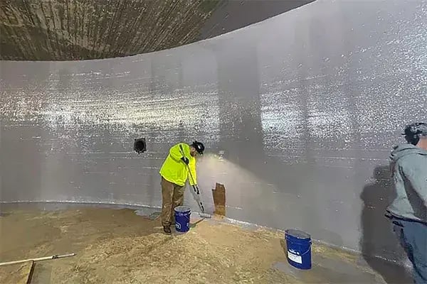 concrete tank protective coating application