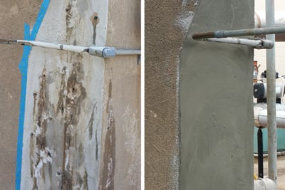 Concrete Water Leak Sealing Example