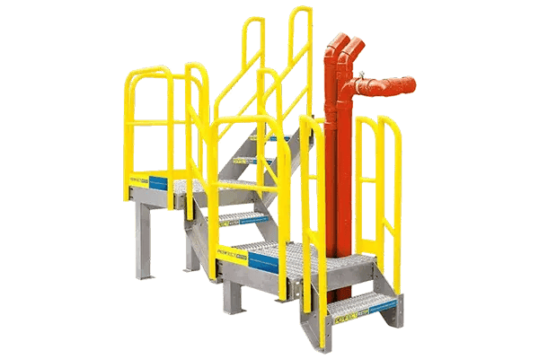 perfectastep customized metal stairs system with pipe cut out