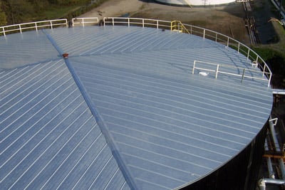 storage tank roof insulation shown from above