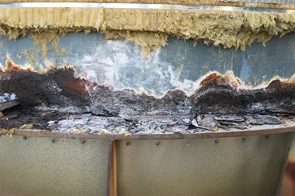 corrosion under insulation damage to process vessel
