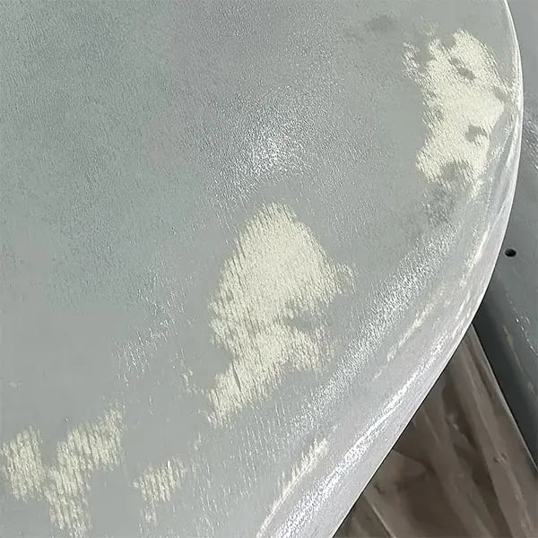 cooling tower fan blade deterioration detail shown after surface prep
