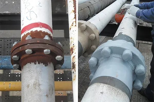 pipe flange protective encapsulation example