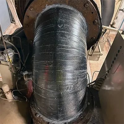 chiller compressor elbow superwrap repair of corrosion