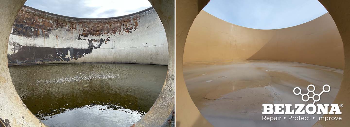 internal tank protective coating before and after application