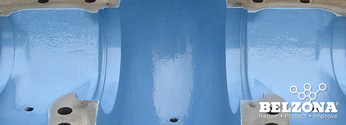 specialized belzona hydrophobic coating applied to pump volute