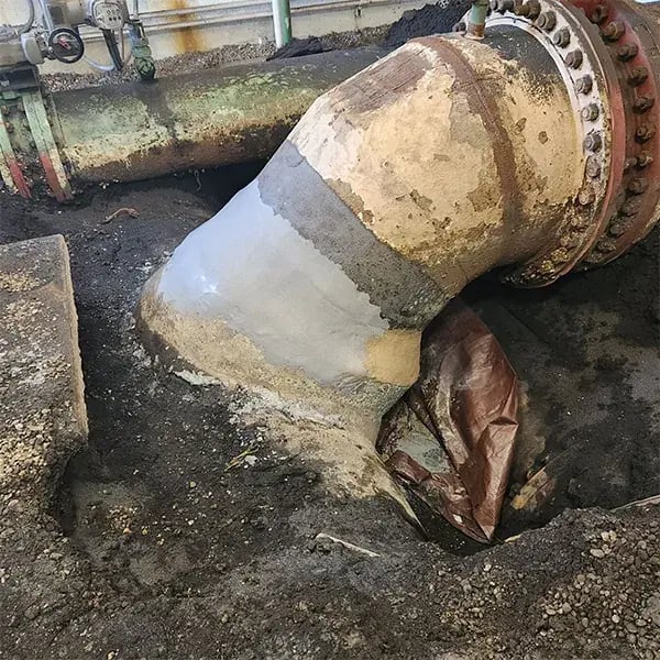 soil line pipe corrosion metal rebuild example