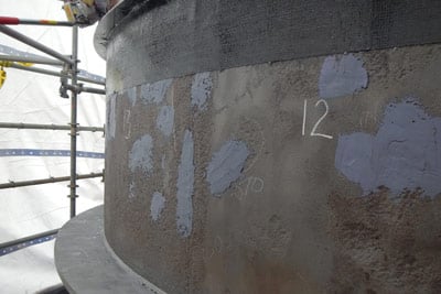 corrosion under insulation tank repair in process
