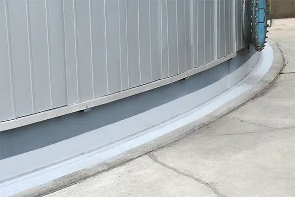 tank base sealing repair work example