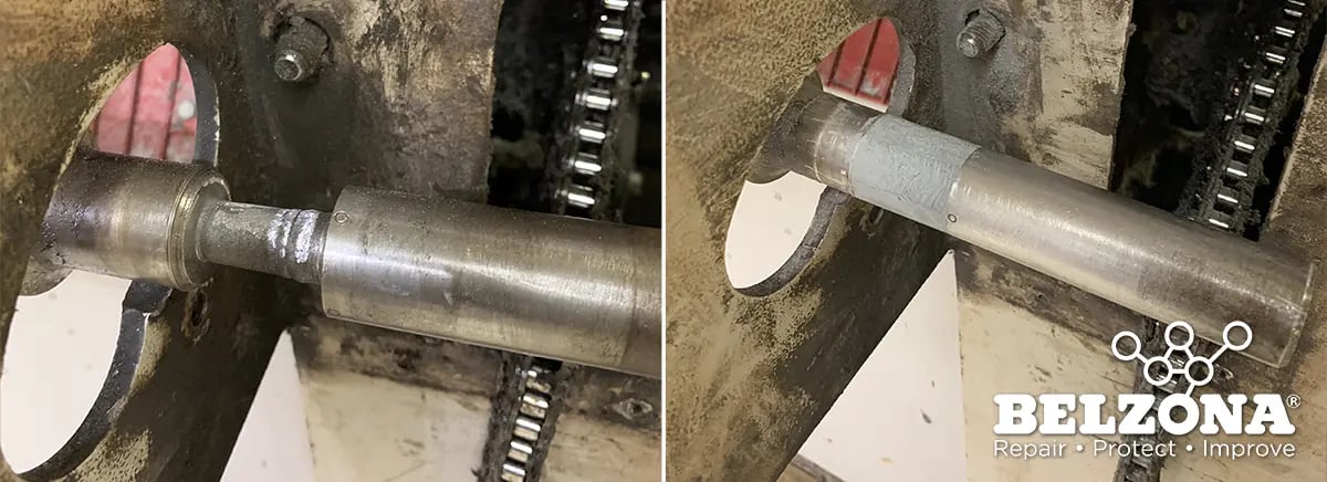 worn shaft metal repair before and after