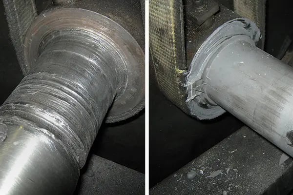 metal shaft bearing seat repair before and after example