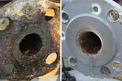 flange face repair before and after