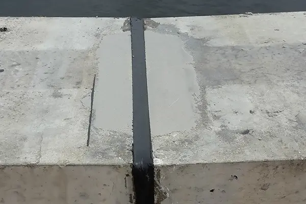 rebuilt expansion joint along clarifier skimmer arm wheel track