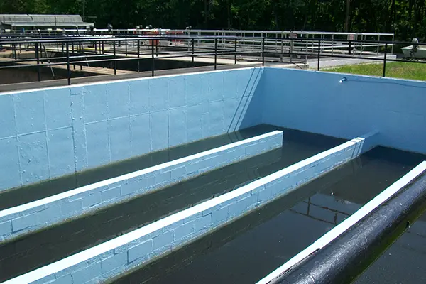 protective coating in chlorine contactor tank concrete