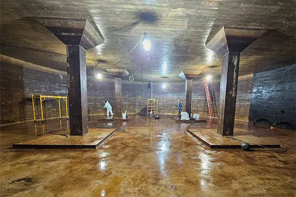 underground water storage tank surface prep