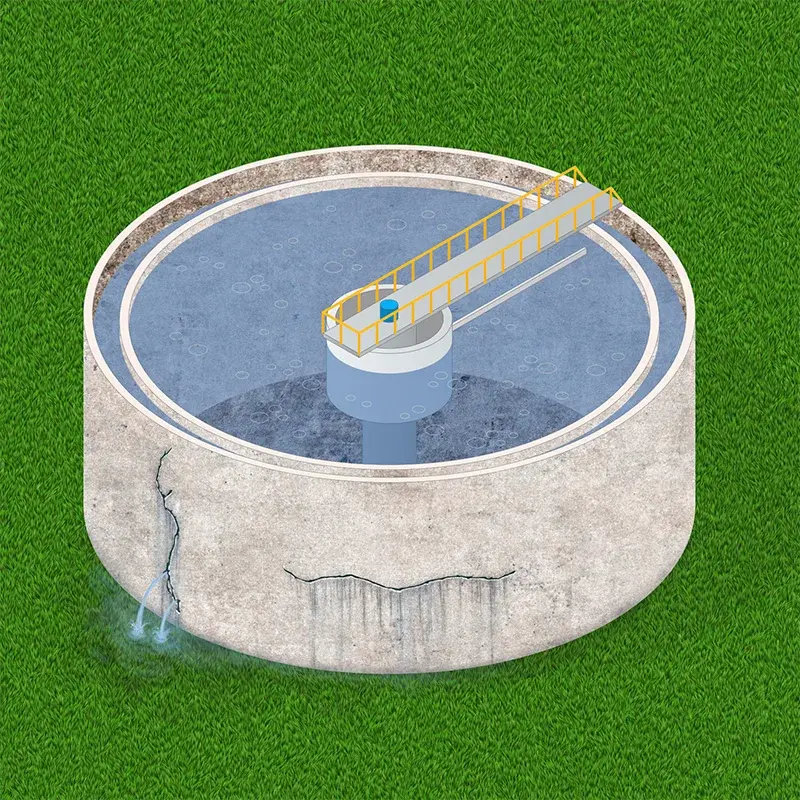 concrete crack leak repair in water tank