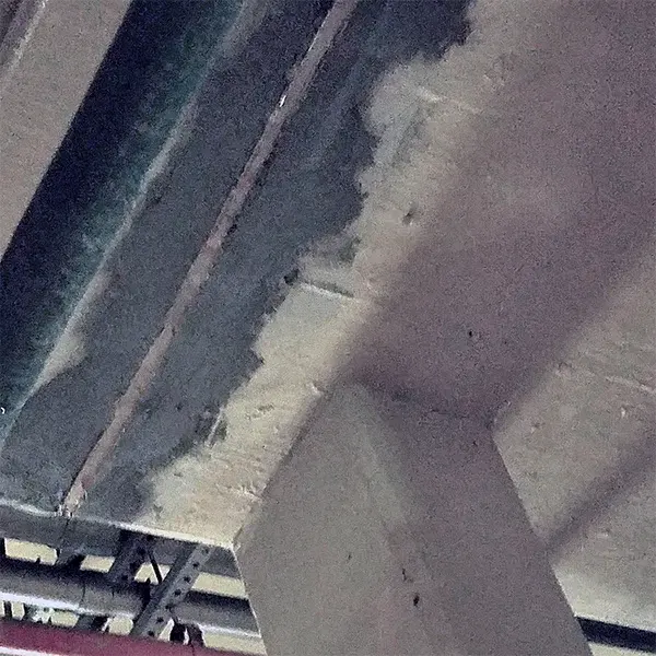 crack injection repair of leaking concrete ceiling