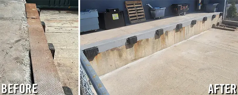 before and after loading dock repair example
