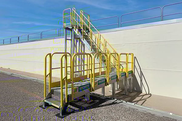 erectastep modular roof access stairs at a food plant