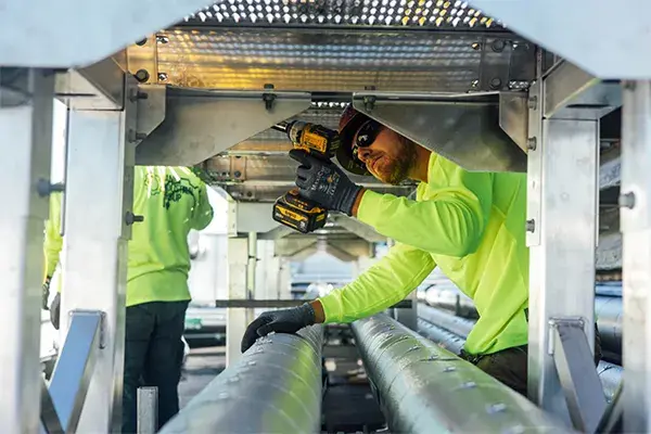 pharma rooftop crossover assembly work in process
