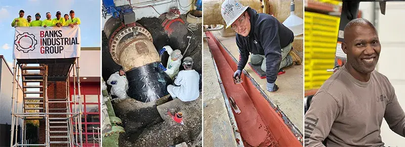 banks industrial group workers at work