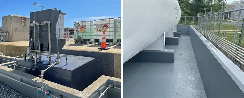 secondary containment area protective coating application examples