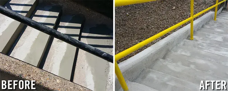 concrete step repair example