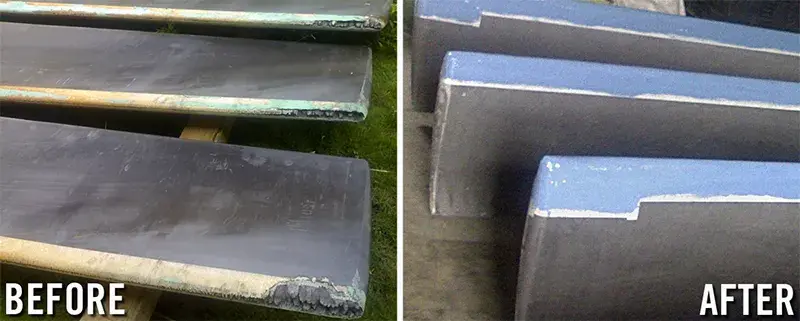 cooling tower fan blade errosion repair and coating application example