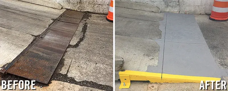 concrete ramp repair before and after
