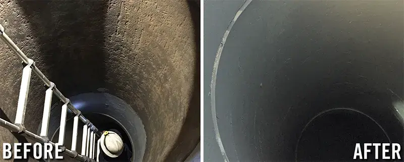 manhole protective lining applied to prevent deterioration and errosion