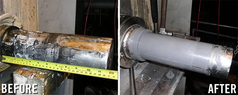 shaft metal repair using belzona materials